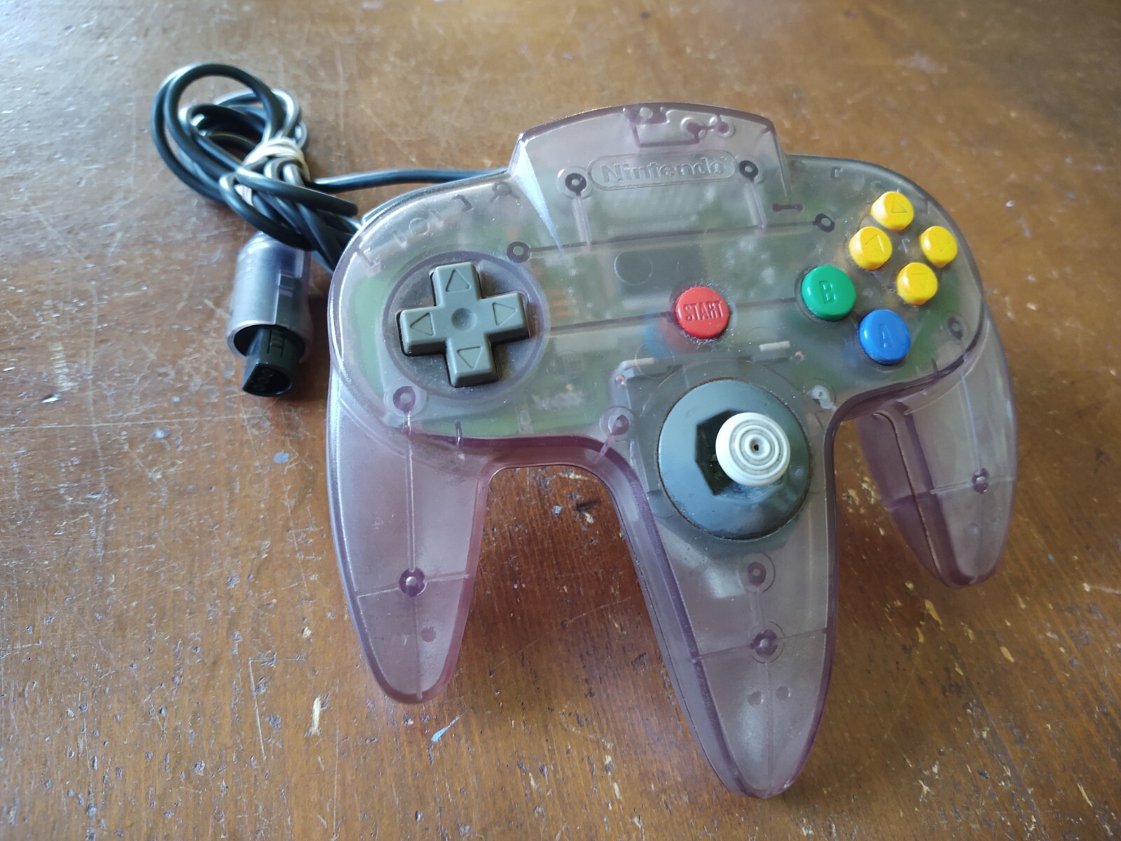 N64 OEM CLEAR CONTROLLER + MEMORY CARD ATOMIC SMOKE PURPLE