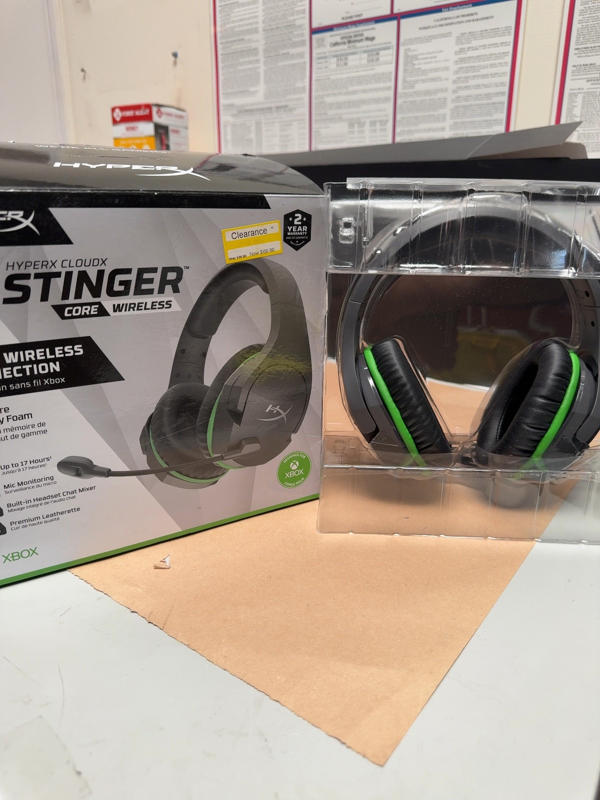 HyperX Cloudx Stinger Core Wirelss Black/Green (copy)