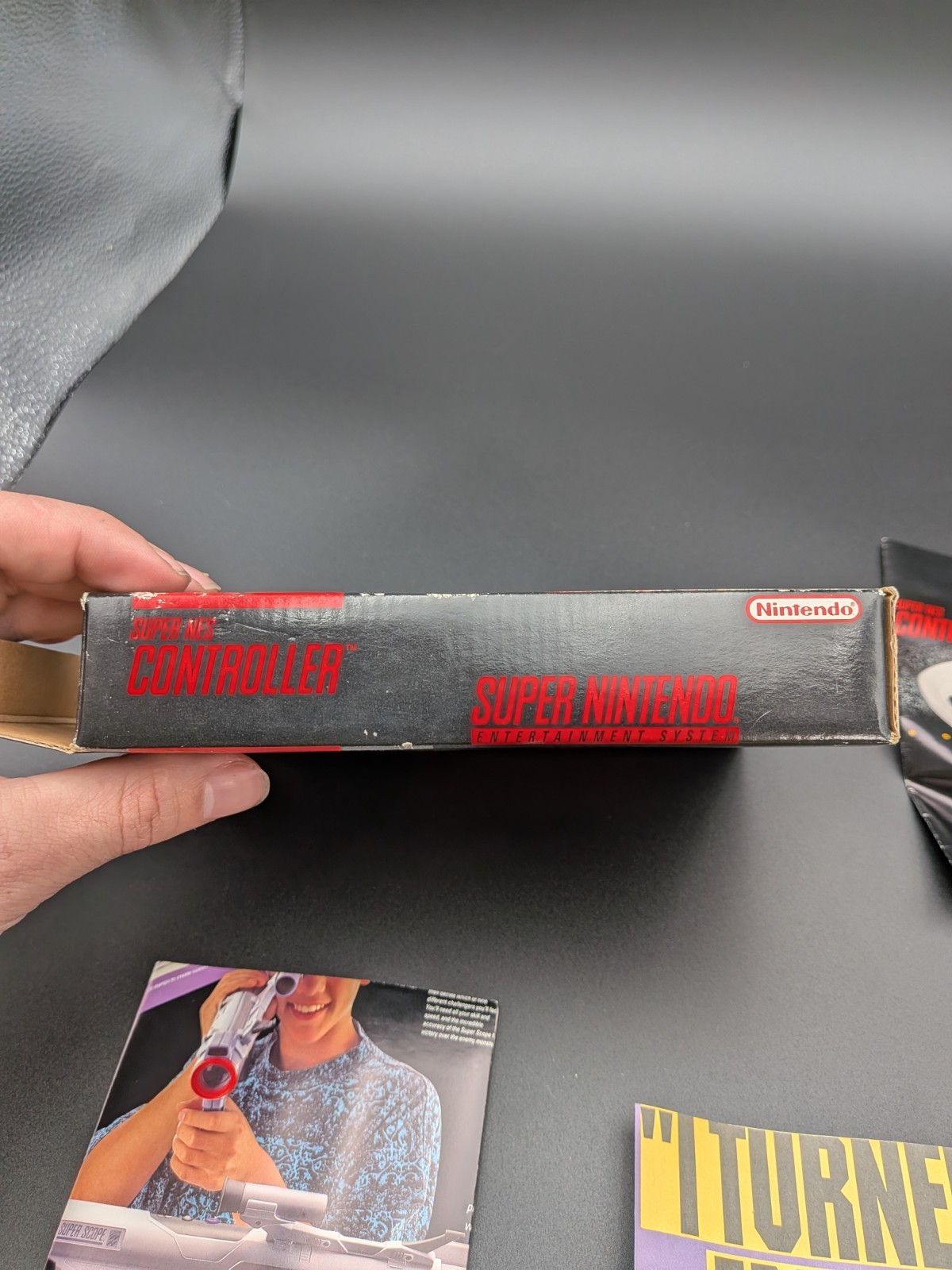 Super Nintendo SNS-005 SNES Controller In Original Box w/sealed Manual/poster