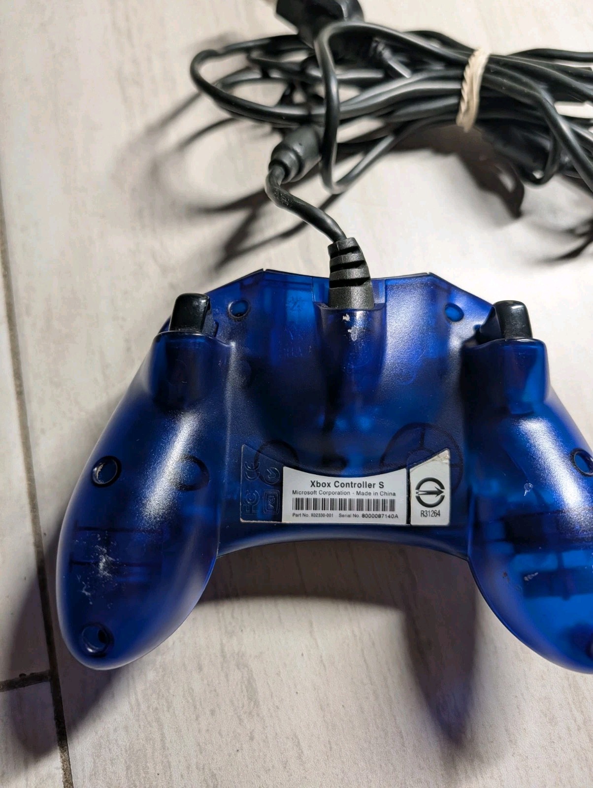 Microsoft Controller S Original Xbox Blue Halo Canada Controller Silver Jewel