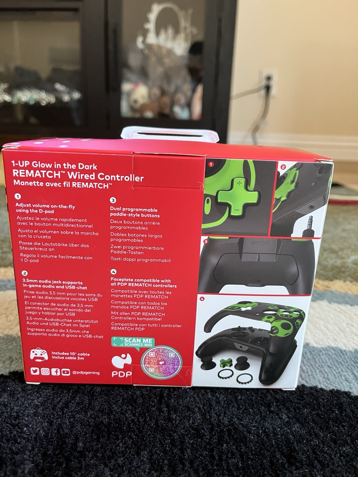 PDP Rematch Advanced Wired Controller Nintendo Switch Super Mario Glow In Dark