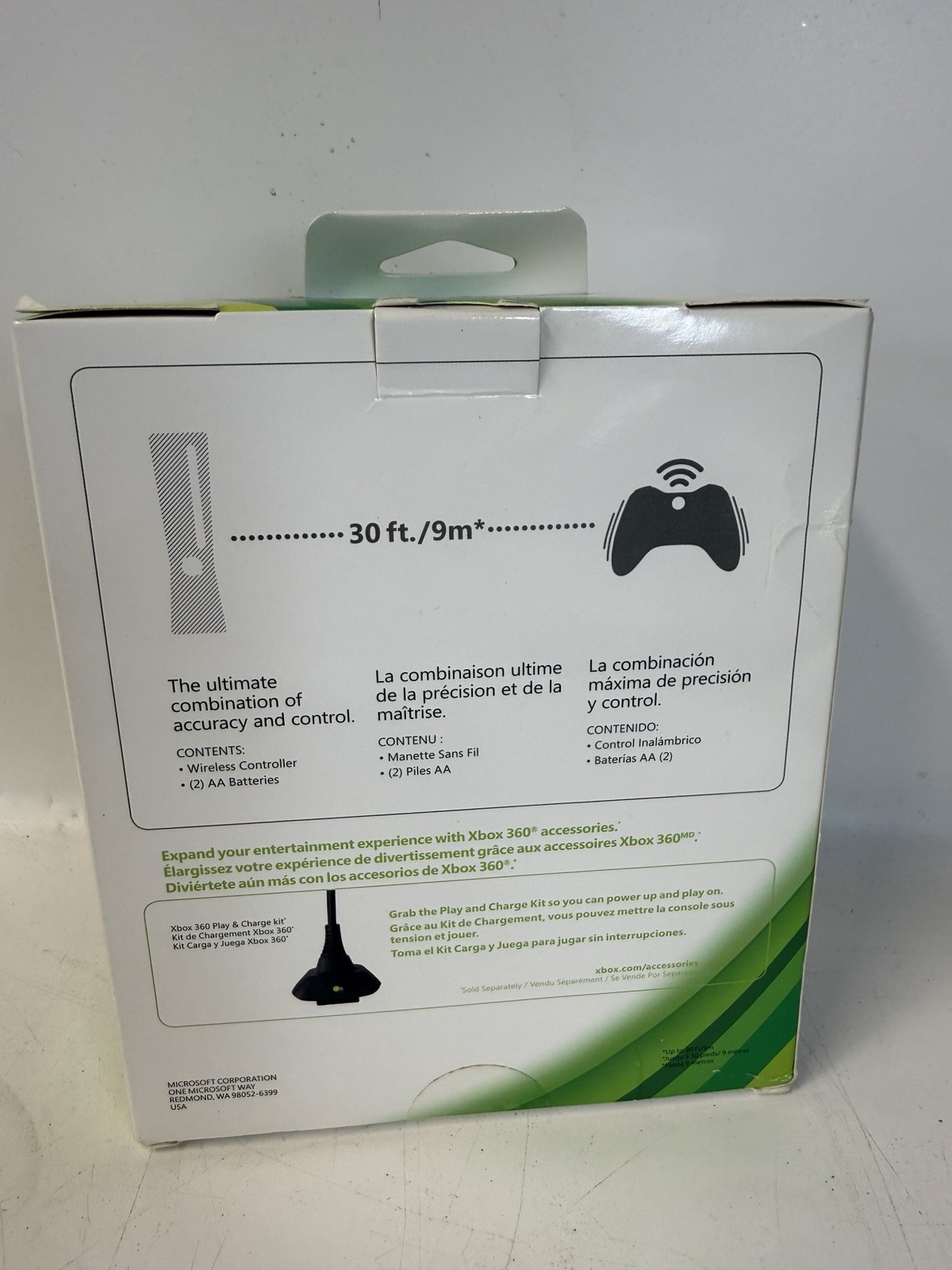 Xbox 360 Controller Sealed Black Wireless OEM Damaged Batteries New Vintage