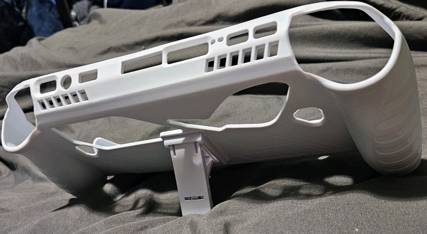 White Rigid Plastic Protective Shell with Stand for Steam Deck Console