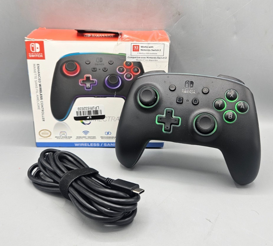 PowerA Lumectra Enhanced Wireless Controller for Nintendo Switch – Black NSGPWLL