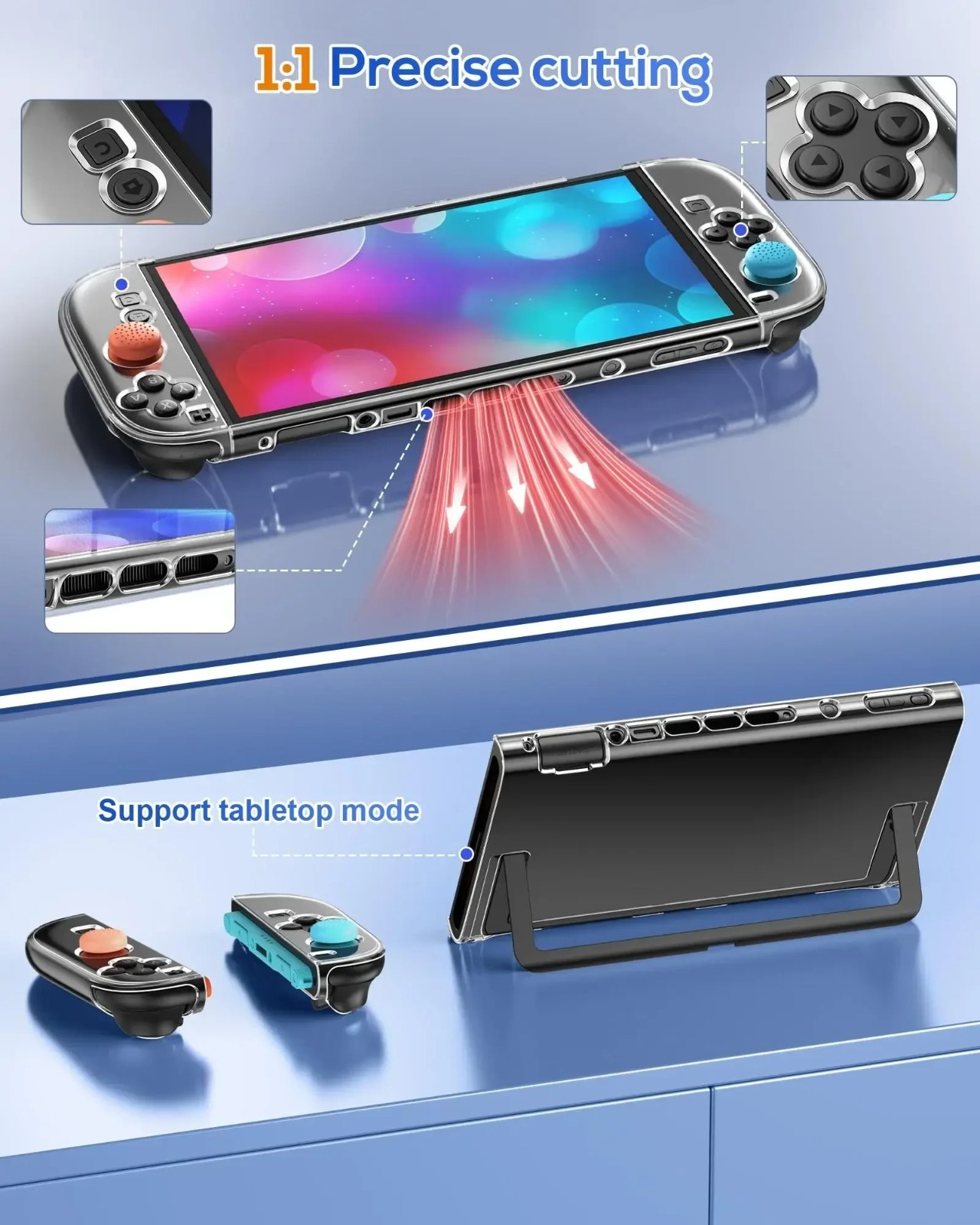 Nintendo Switch 2 Clear TPU PC Protective Case Joystick Cover Skin Protector