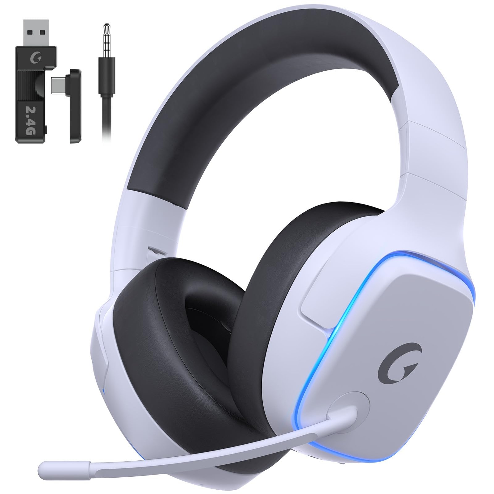 2.4GHz Wireless Gaming Headsets for PS5, PS4, PC, Switch – Bluetooth 5.3 Gaming