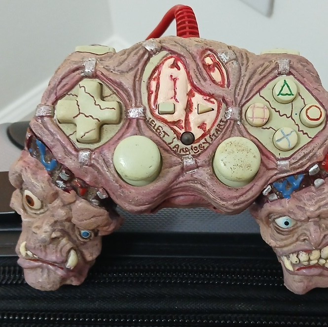 Incredible Technologies PS2 Wired Controller Zombie Head Design Red Cable