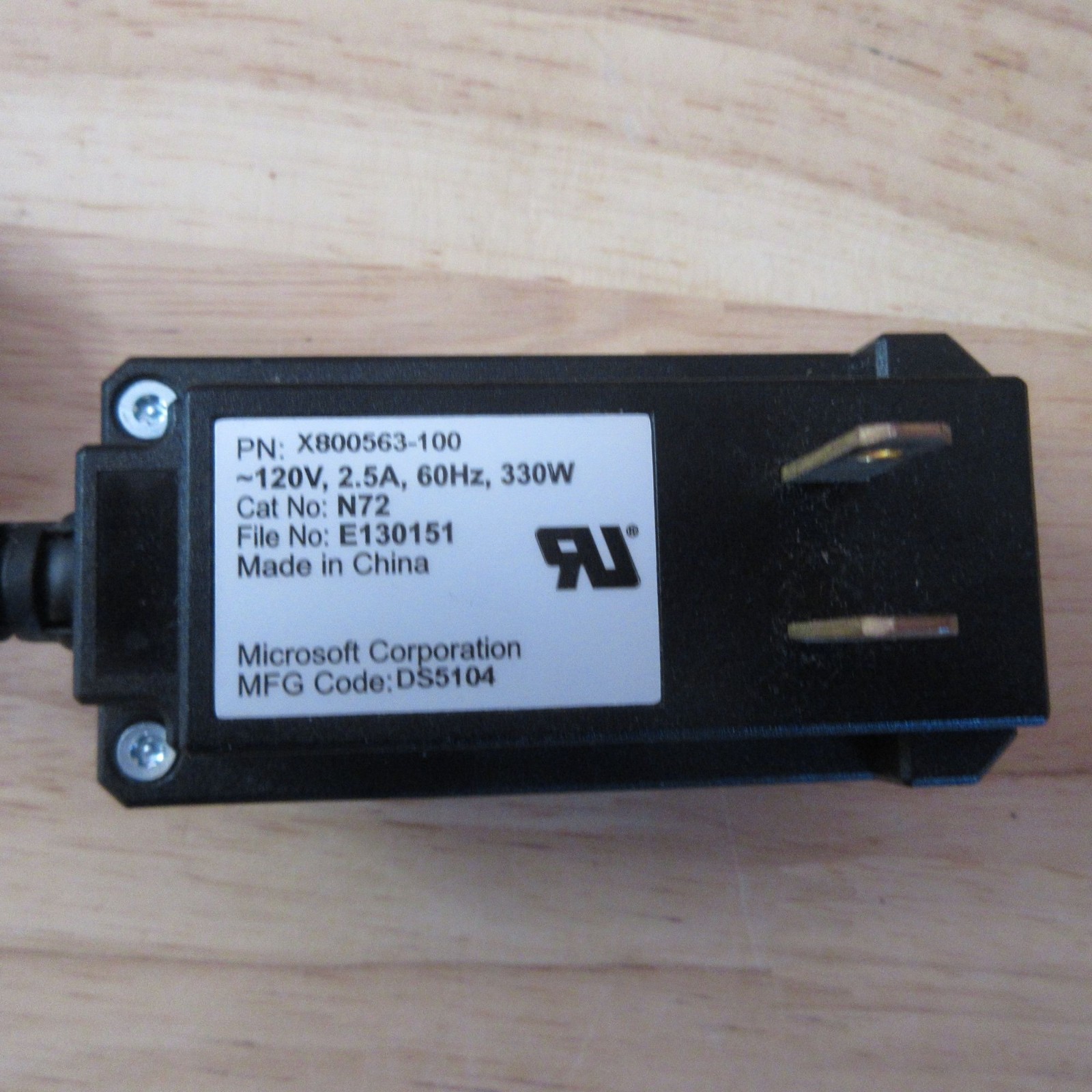 Original Microsoft OEM Xbox Protection Power Cord AC Adapter Cable X800563-100