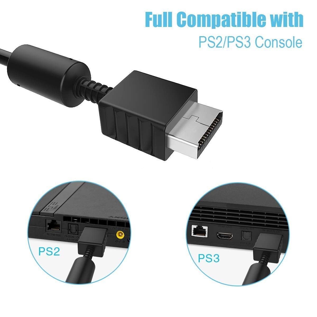 Audio Video RCA Cable – Game Console Composite Accessories Connection AV Cabl…