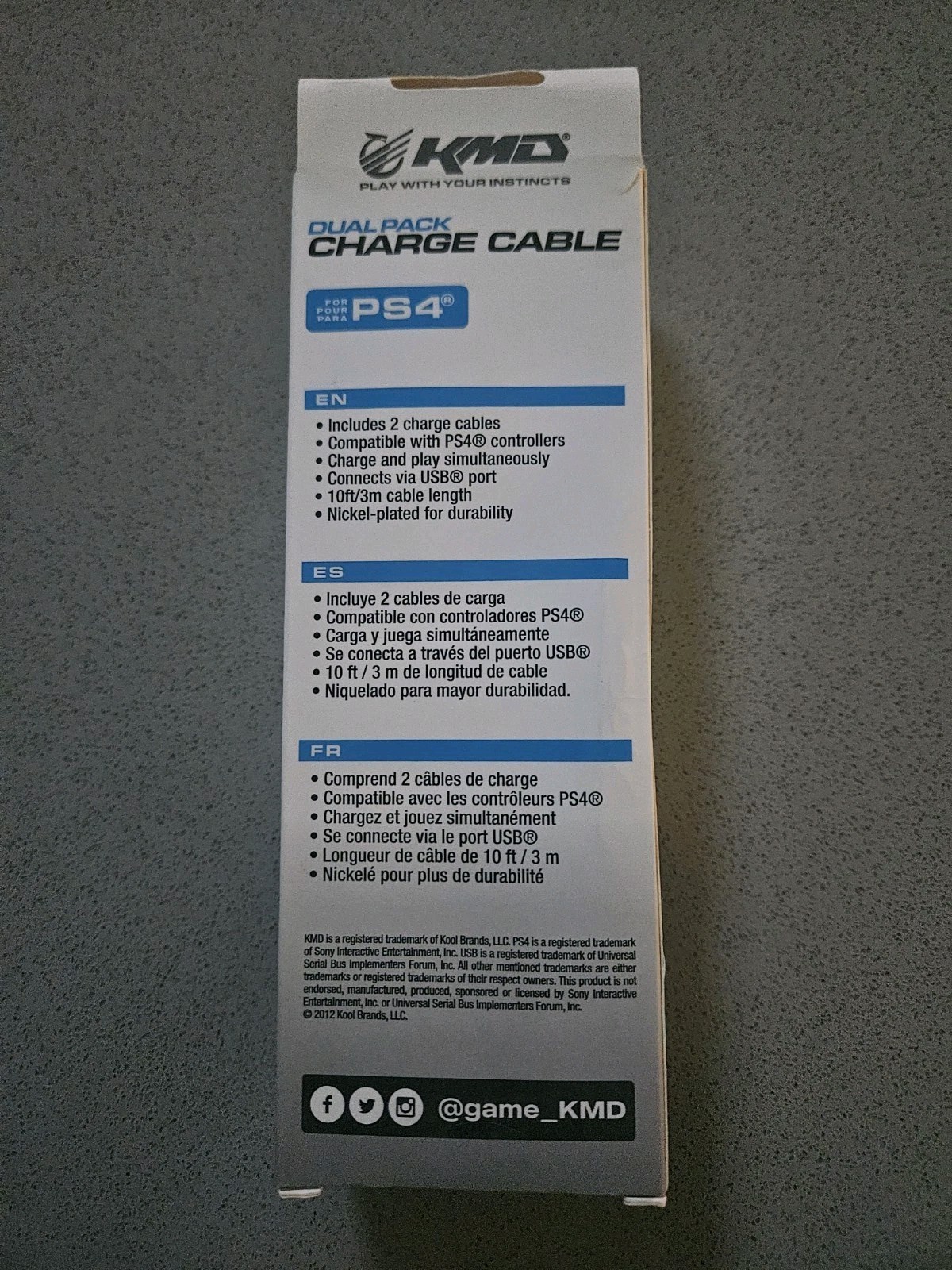 KMD Dual Pack Charge Cable For PS4