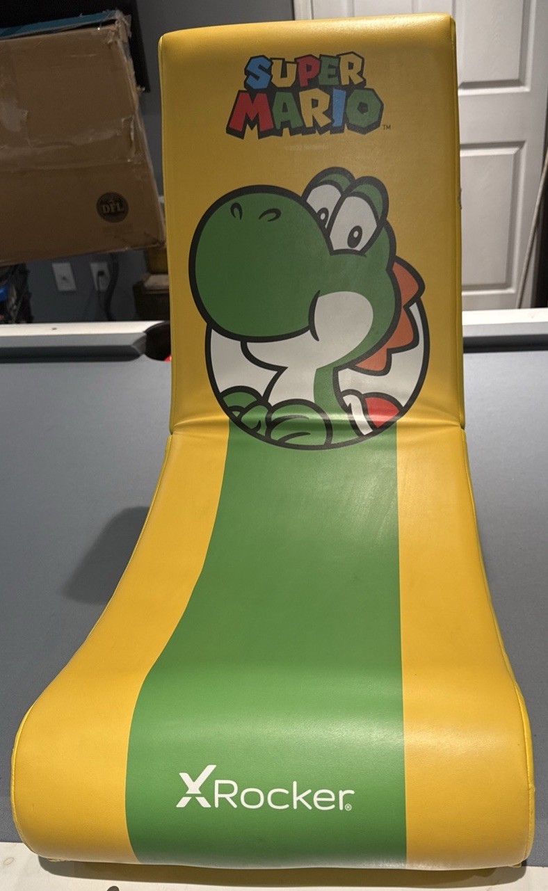 Super Mario Yoshi X Rocker Gaming Chair Foldable Floor Rocking 2022 Nintendo
