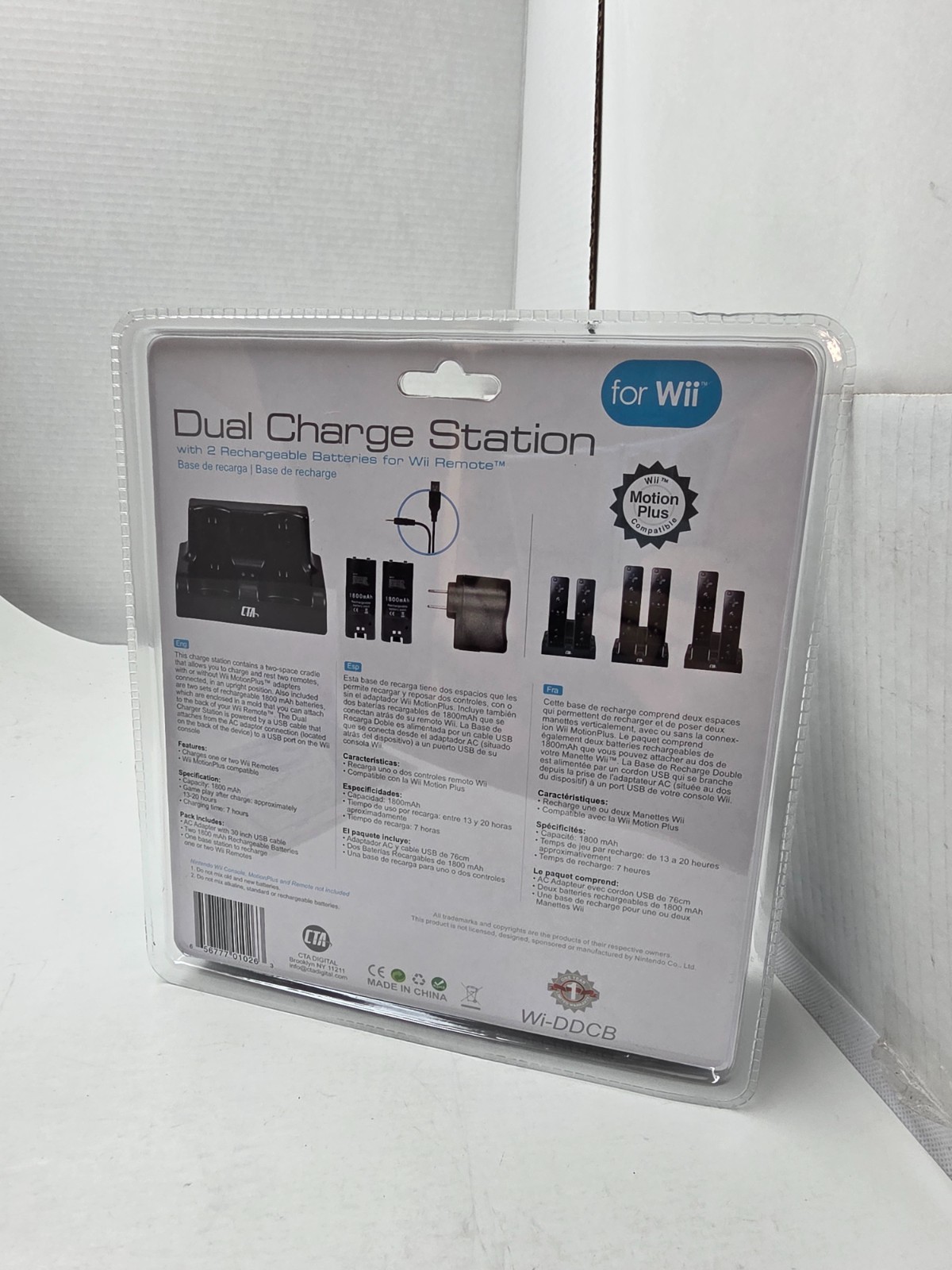 Rechargeable Batteries Pack + Charging Dock For Nintendo Wii Remote Controller