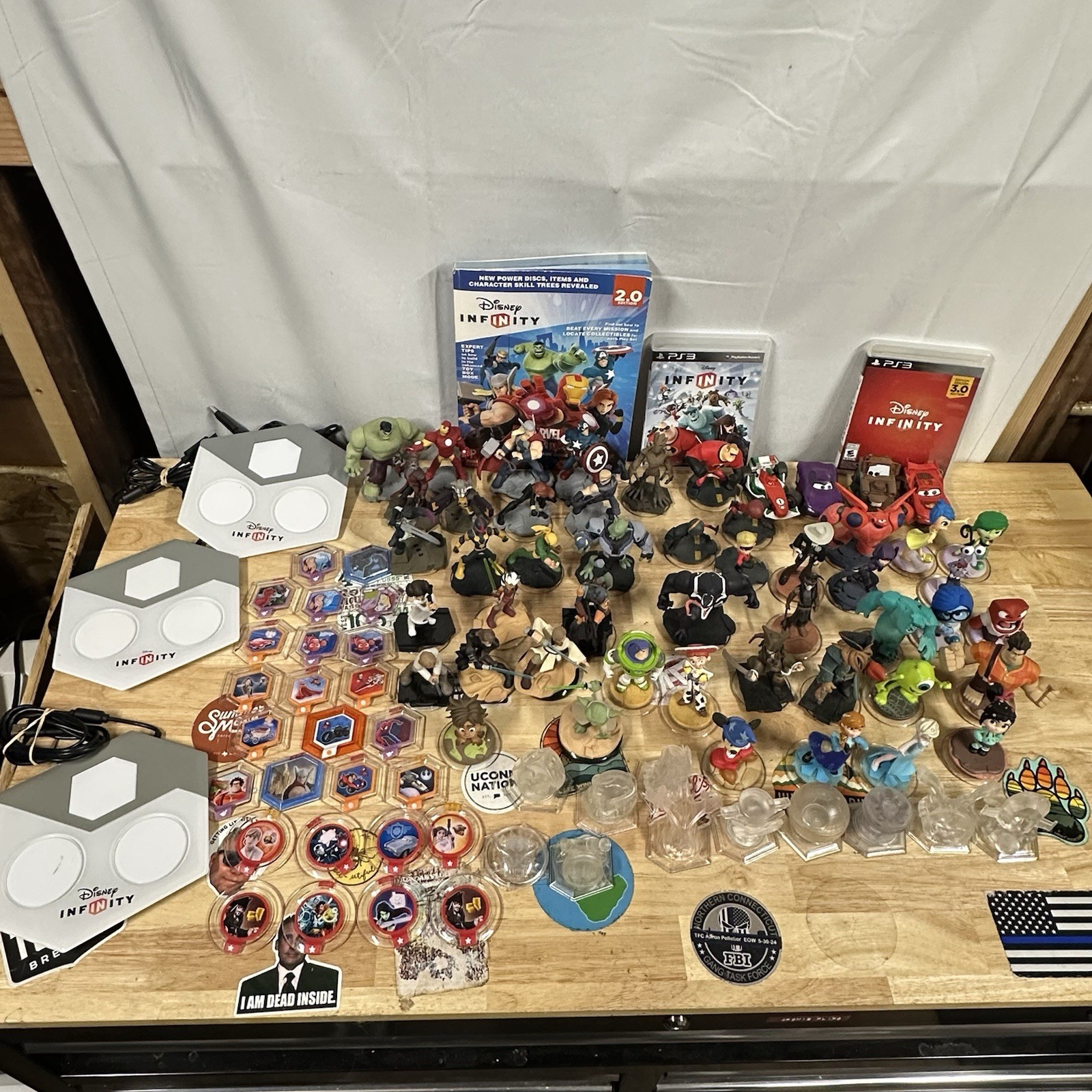 Disney Infinity Huge Lot 50+ Figures Bases Power Discs PS3 Marvel Star Wars