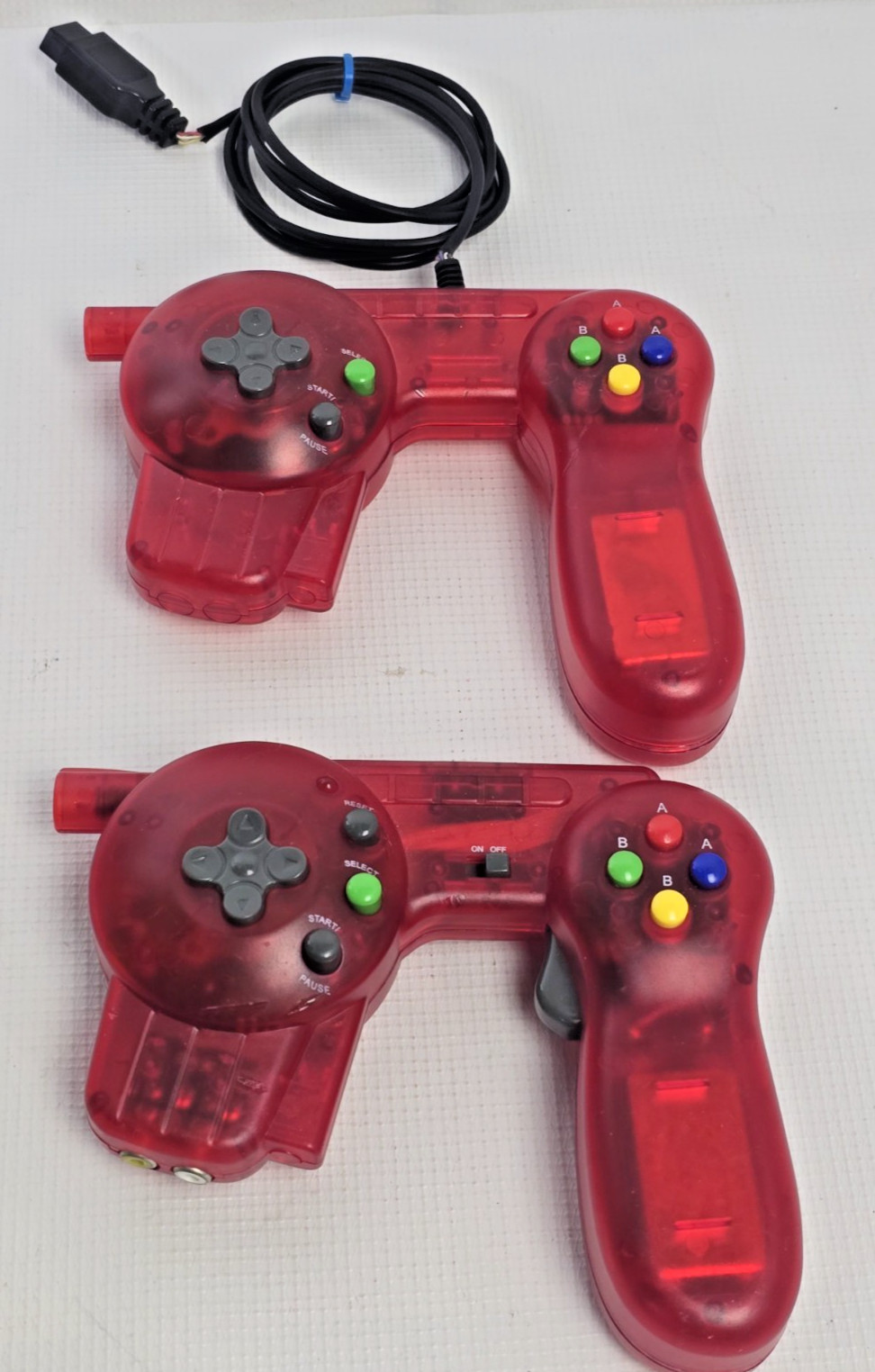 2 Protech XL 39 Transparent Red Portable Video Game Console Controller With Cord