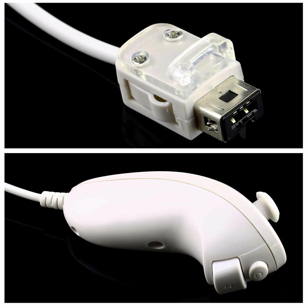 2X Built in Motion Plus Remote Controller+Nunchuck For Wii U & Wii Console White