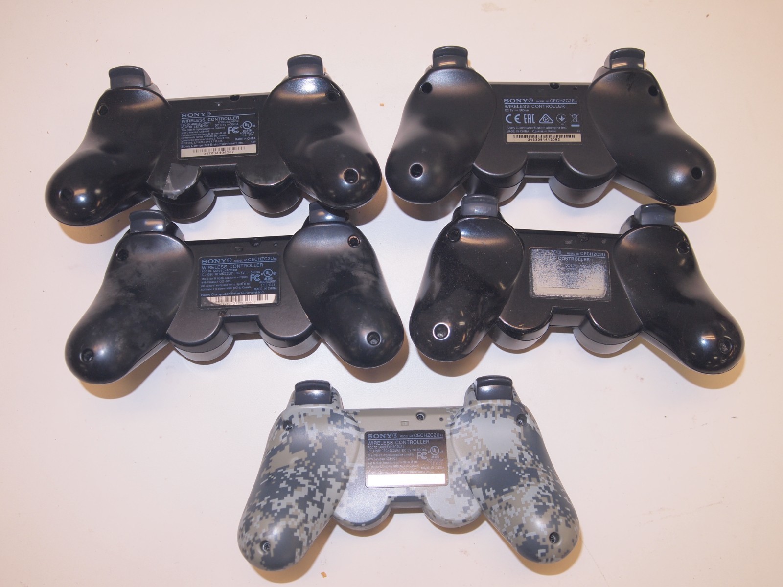 Lot of 5 OEM Authentic Sony PlayStation 3 PS3 Controllers (For Parts/Repairs)