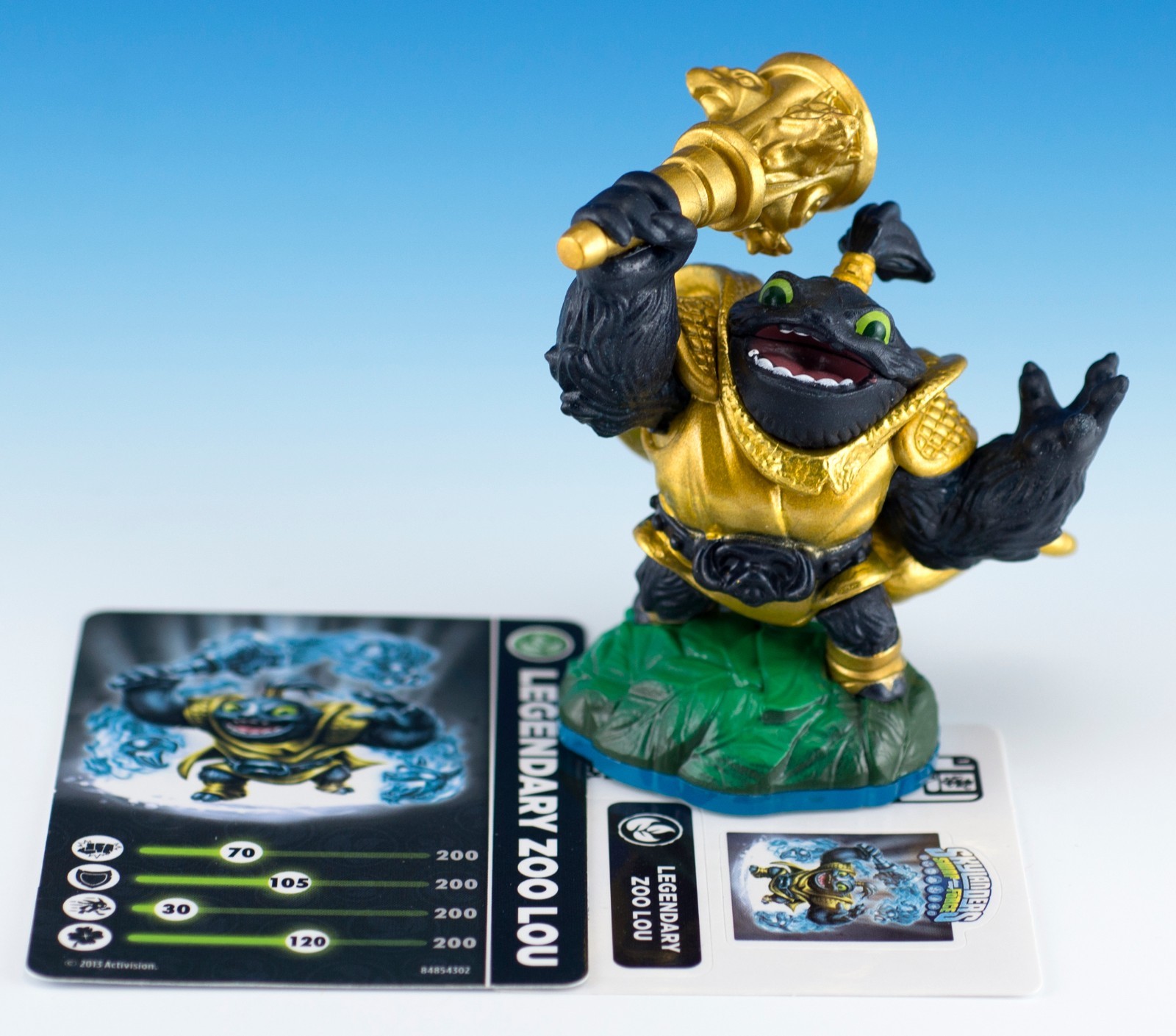 Skylanders Swap Force Legendary Zoo Lou Figure Loose w/ Trading Card & Sticker