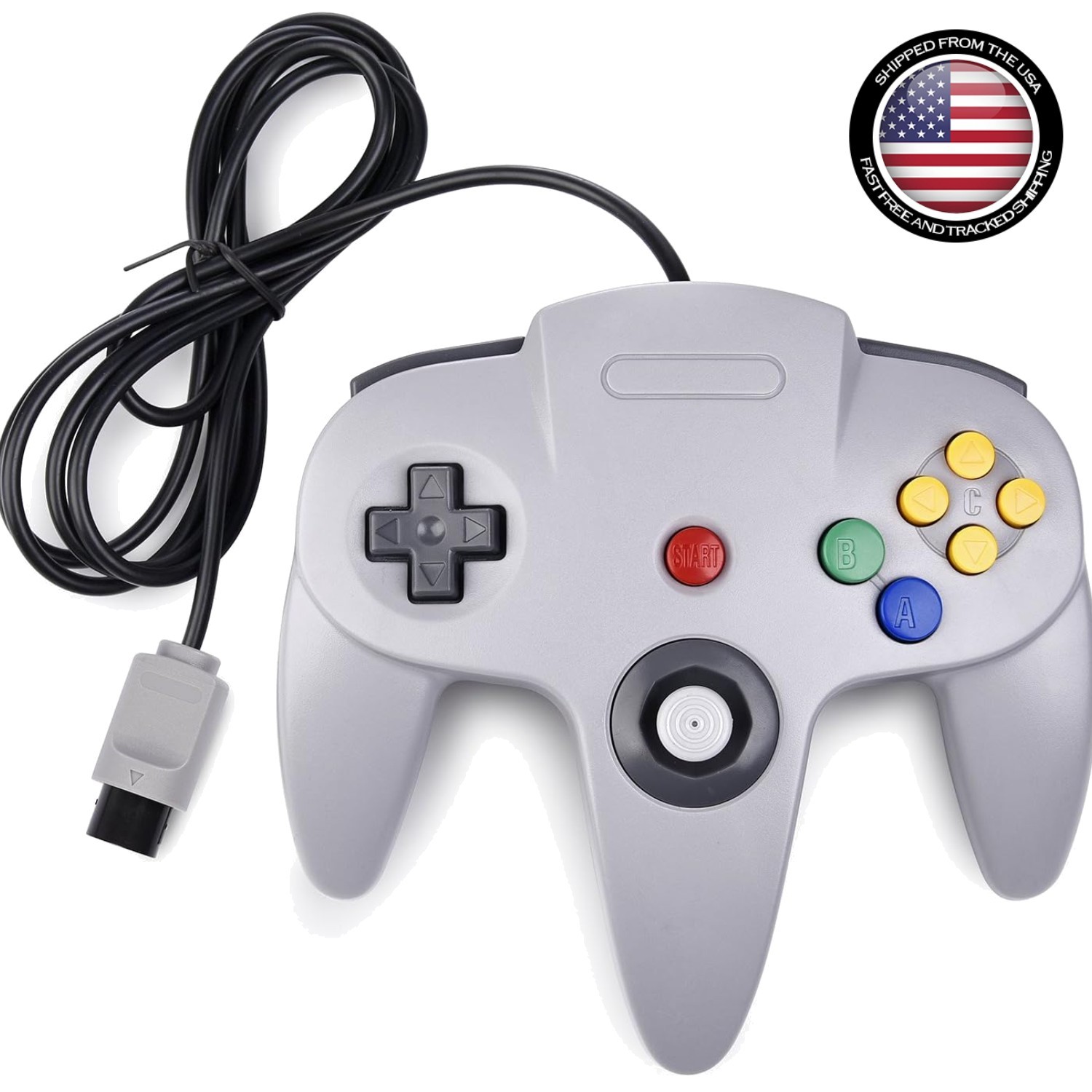 Retro N64 Wired Joystick Controller – Ideal for Mario Kart & Zelda Adventures