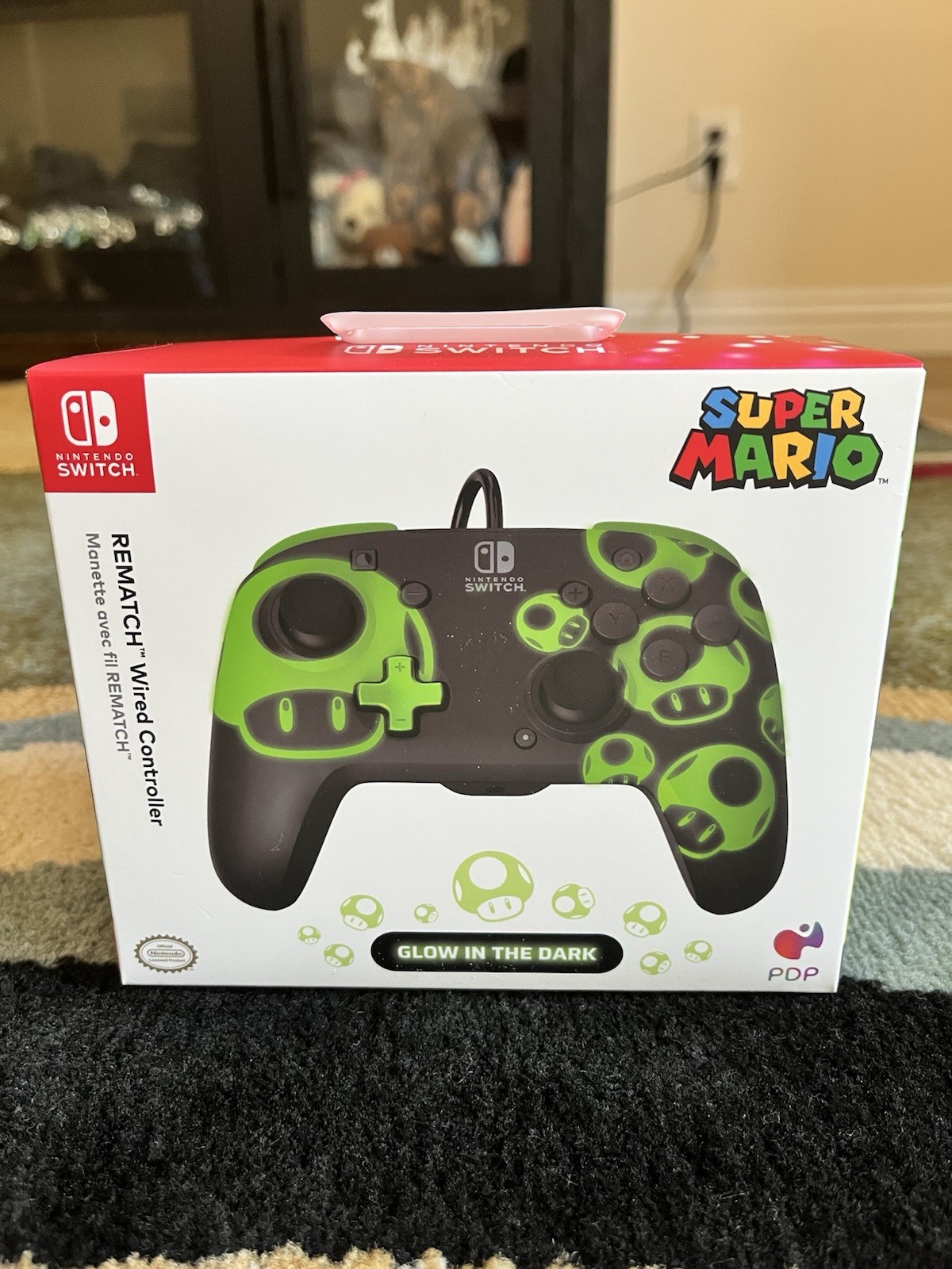 PDP Rematch Advanced Wired Controller Nintendo Switch Super Mario Glow In Dark