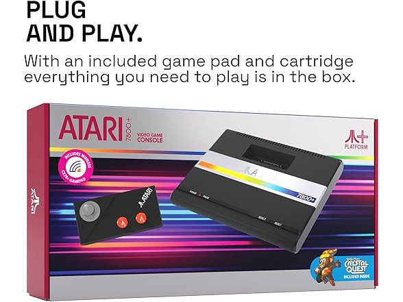 ATARI Official Atari 7800+ Console & Wireless Controller – HDMI Output