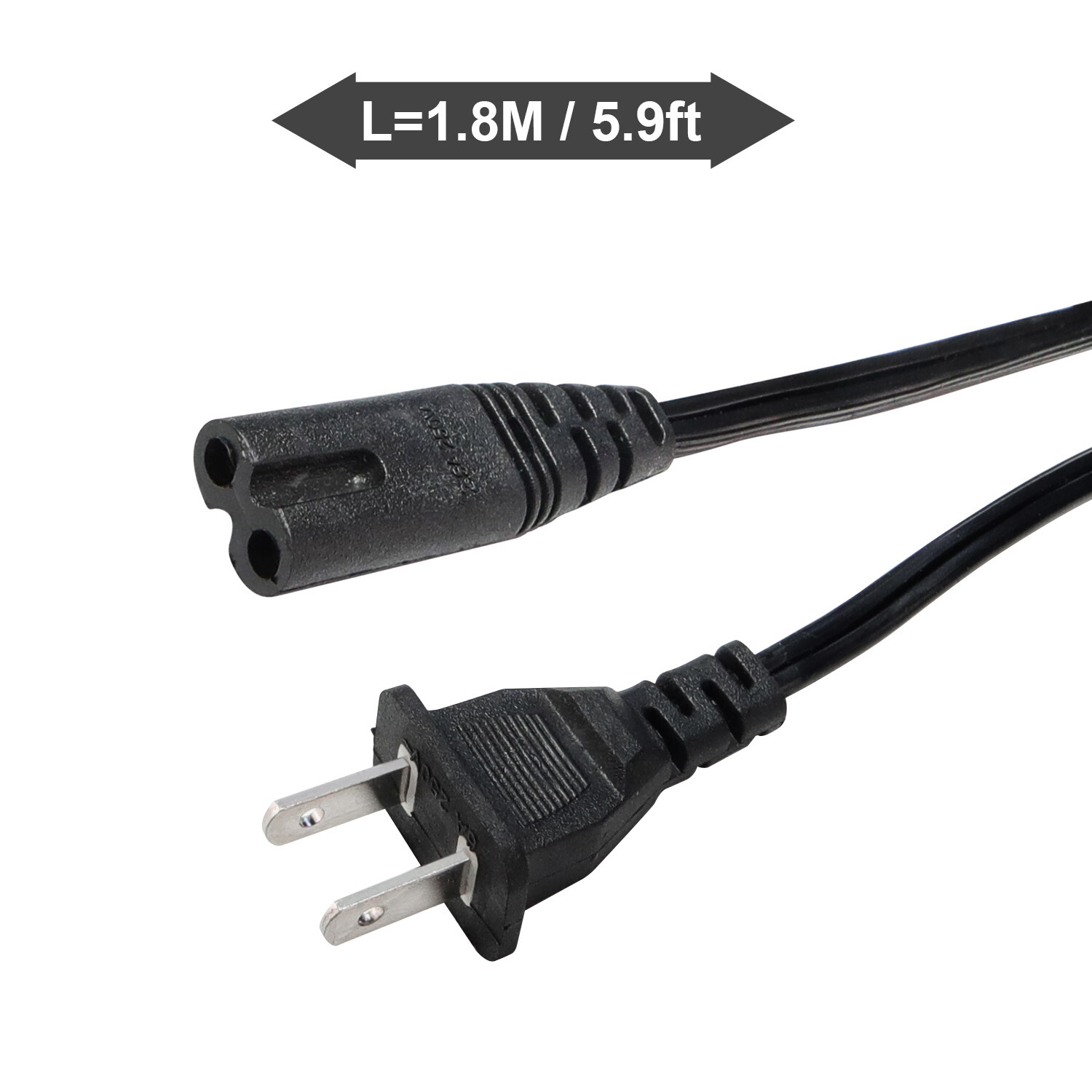 Lot of 1-100 Standard 6ft 2-Prong AC Power Cord/Cable for PS2 PS3 Slim Laptop