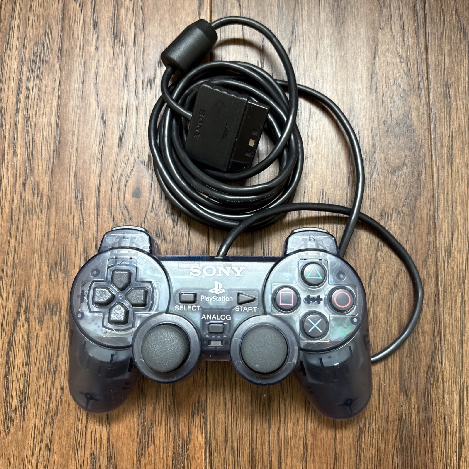 Sony PlayStation 2 PS2 Dual Shock 2 Controller SCPH-10010 Smoke Gray Clear WORKS